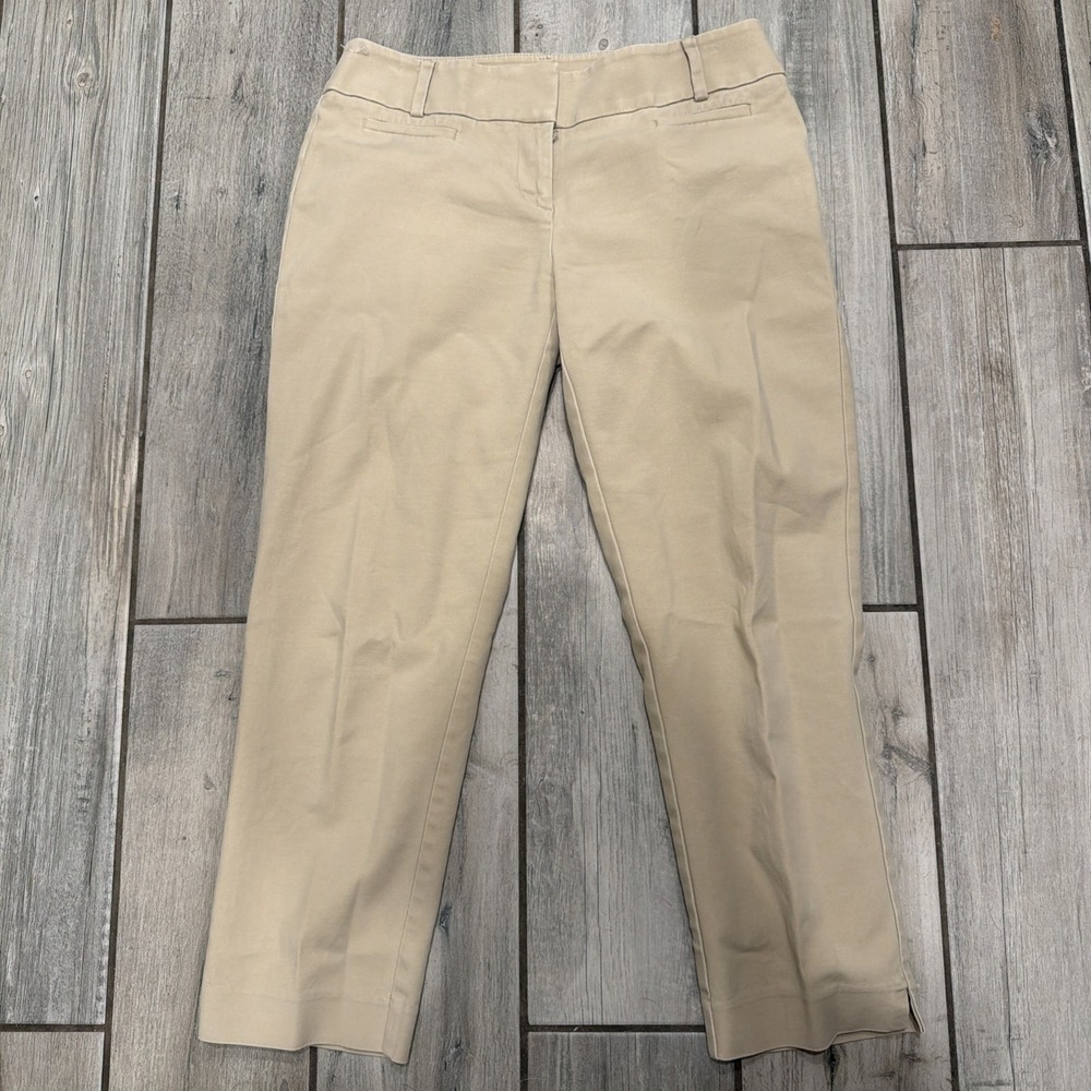 Ann Taylor Loft Julie Riviera Skinny Ankle Pants Size 0 Navy Khaki Brown Stretch